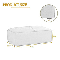 Pouf en cuir véritable, banc capitonné de 109 cm pour salon et chambre à coucher