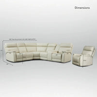 Ensemble Canapé Sectionnel Inclinable Électrique en Cuir Véritable 105 pouces de large avec Triple Motorisation Électrique, Console Unique, Ports USB et USB-C