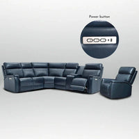 Ensemble Canapé Sectionnel Inclinable Électrique en Cuir Véritable 105 pouces de large avec Triple Motorisation Électrique, Console Unique, Ports USB et USB-C