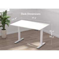 Claiks Bureau debout en verre, bureau debout blanc à hauteur réglable