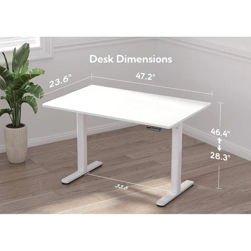 Claiks Bureau debout en verre, bureau debout blanc à hauteur réglable