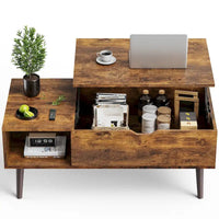 Sweetcrispy Tables basses de rangement en bois à plateau relevable