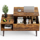 Sweetcrispy Tables basses de rangement en bois à plateau relevable