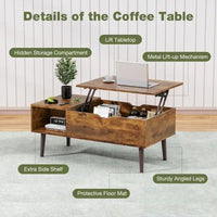 Sweetcrispy Tables basses de rangement en bois à plateau relevable
