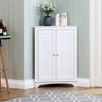 Meuble d'angle bas à deux portes et étagères – 12.4P x 23.62L x 31.89H