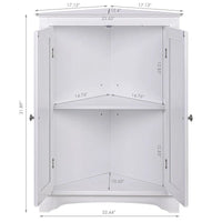 Meuble d'angle bas à deux portes et étagères – 12.4P x 23.62L x 31.89H