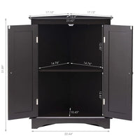 Meuble d'angle bas à deux portes et étagères – 12.4P x 23.62L x 31.89H