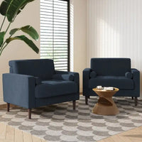 Fauteuils d'appoint modernes rembourrés, larges fauteuils en velours côtelé pour le salon