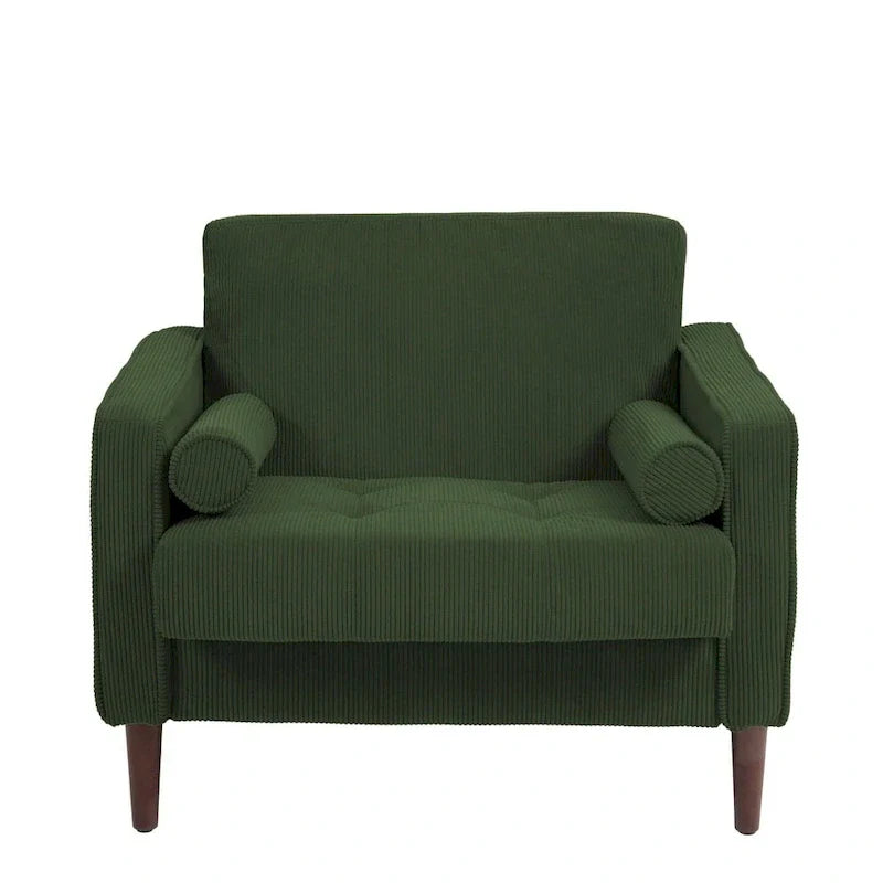 Fauteuils d'appoint modernes rembourrés, larges fauteuils en velours côtelé pour le salon