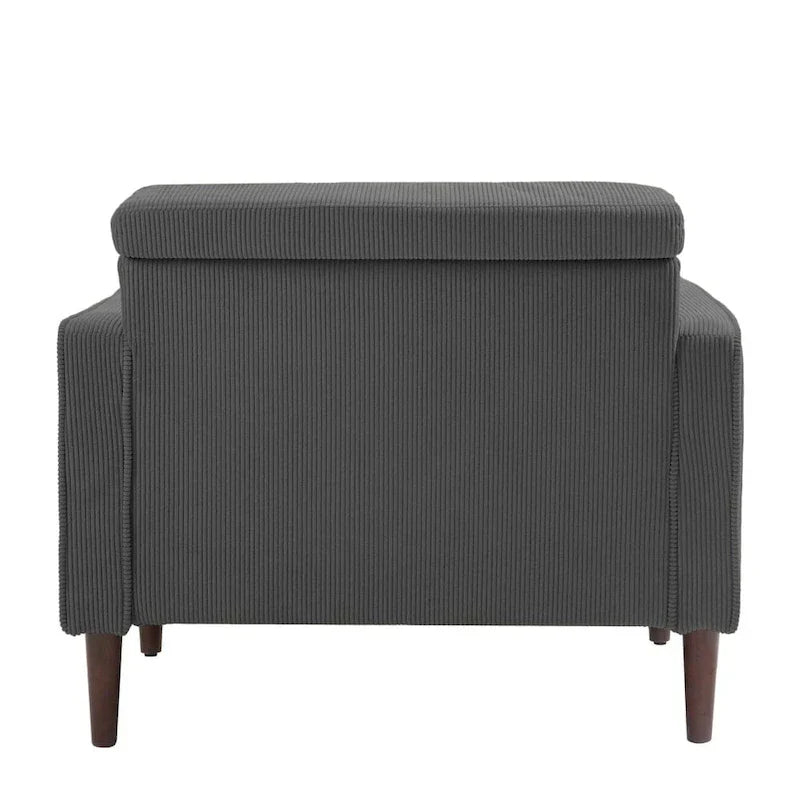 Fauteuils d'appoint modernes rembourrés, larges fauteuils en velours côtelé pour le salon