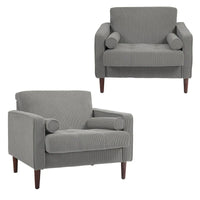Fauteuils d'appoint modernes rembourrés, larges fauteuils en velours côtelé pour le salon