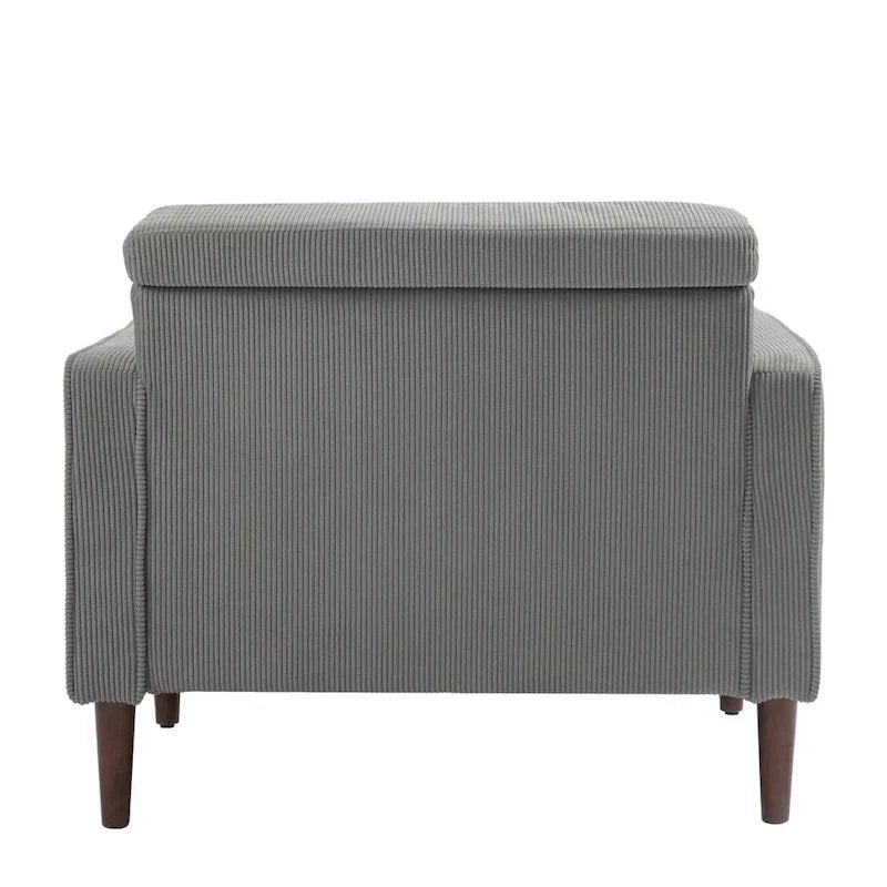 Fauteuils d'appoint modernes rembourrés, larges fauteuils en velours côtelé pour le salon