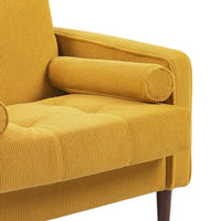 Fauteuils d'appoint modernes rembourrés, larges fauteuils en velours côtelé pour le salon