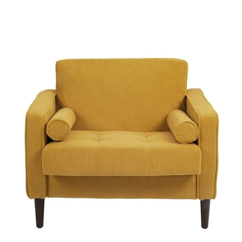 Fauteuils d'appoint modernes rembourrés, larges fauteuils en velours côtelé pour le salon