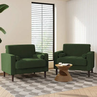 Fauteuils d'appoint modernes rembourrés, larges fauteuils en velours côtelé pour le salon