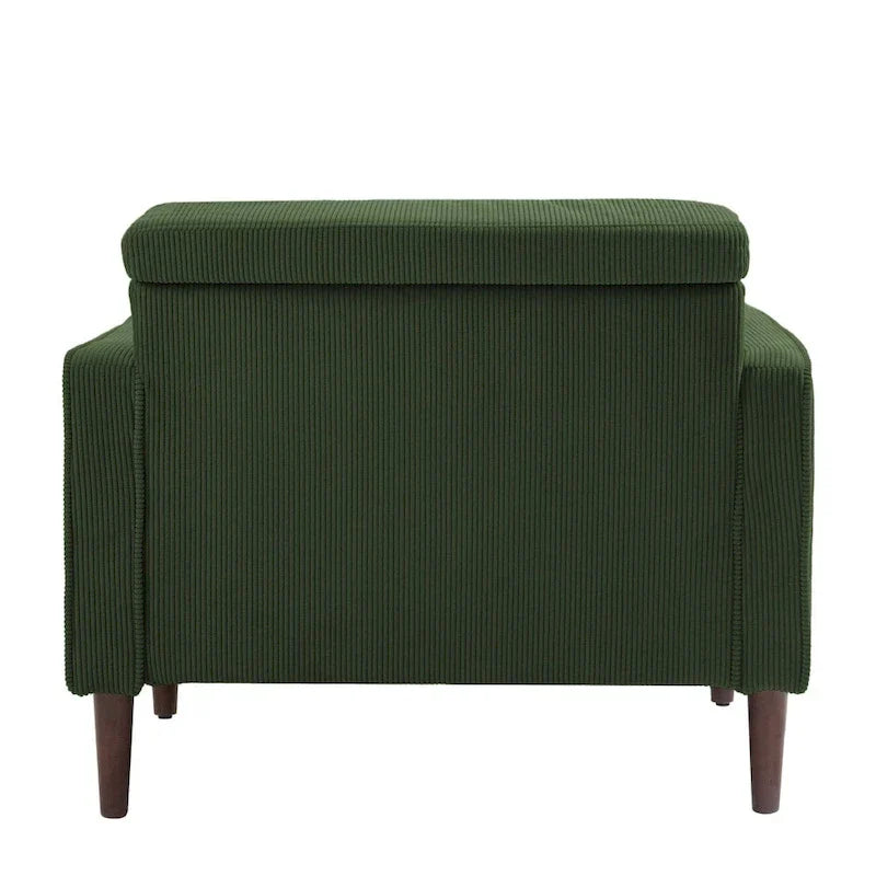 Fauteuils d'appoint modernes rembourrés, larges fauteuils en velours côtelé pour le salon