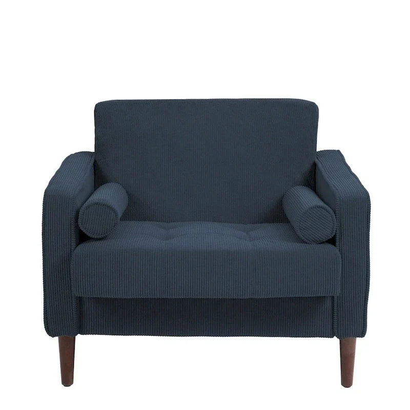Fauteuils d'appoint modernes rembourrés, larges fauteuils en velours côtelé pour le salon