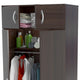 Commode combinée verticale contemporaine en mélamine espresso avec miroir et portes