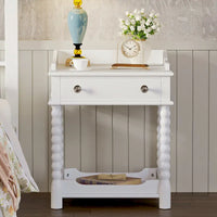 Table de chevet rétro, avec tiroir et étagère ouverte pour chambre à coucher