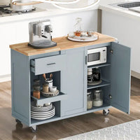 Îlot de cuisine avec plan de travail rabattable (tabouret non inclus)