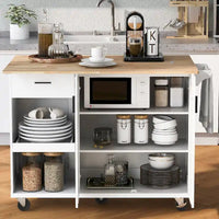 Îlot de cuisine avec plan de travail rabattable (tabouret non inclus)