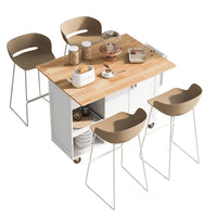 Îlot de cuisine avec plan de travail rabattable (tabouret non inclus)