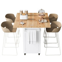 Îlot de cuisine avec plan de travail rabattable (tabouret non inclus)