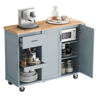 Îlot de cuisine avec plan de travail rabattable (tabouret non inclus)