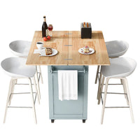 Îlot de cuisine avec plan de travail rabattable (tabouret non inclus)