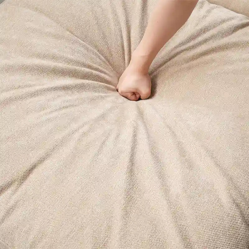 Canapé sectionnel modulable nuage avec ottoman, canapé sectionnel minimaliste en forme de L en mélange de lin pour salon, kaki