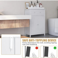 Meuble de rangement de salle de bain Gymax sur pied avec grand tiroir réglable