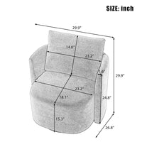 Fauteuil pivotant à 360°, fauteuil baril d'appoint 29,9 po, fauteuil canapé pivotant rembourré au design incurvé