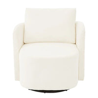 Fauteuil pivotant à 360°, fauteuil baril d'appoint 29,9 po, fauteuil canapé pivotant rembourré au design incurvé