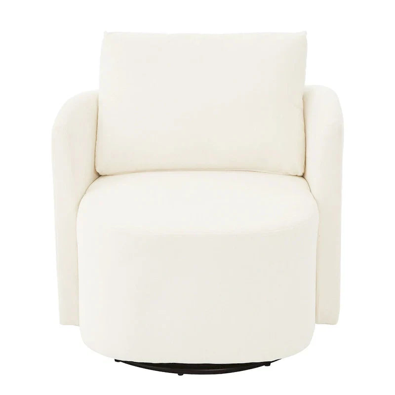 Fauteuil pivotant à 360°, fauteuil baril d'appoint 29,9 po, fauteuil canapé pivotant rembourré au design incurvé