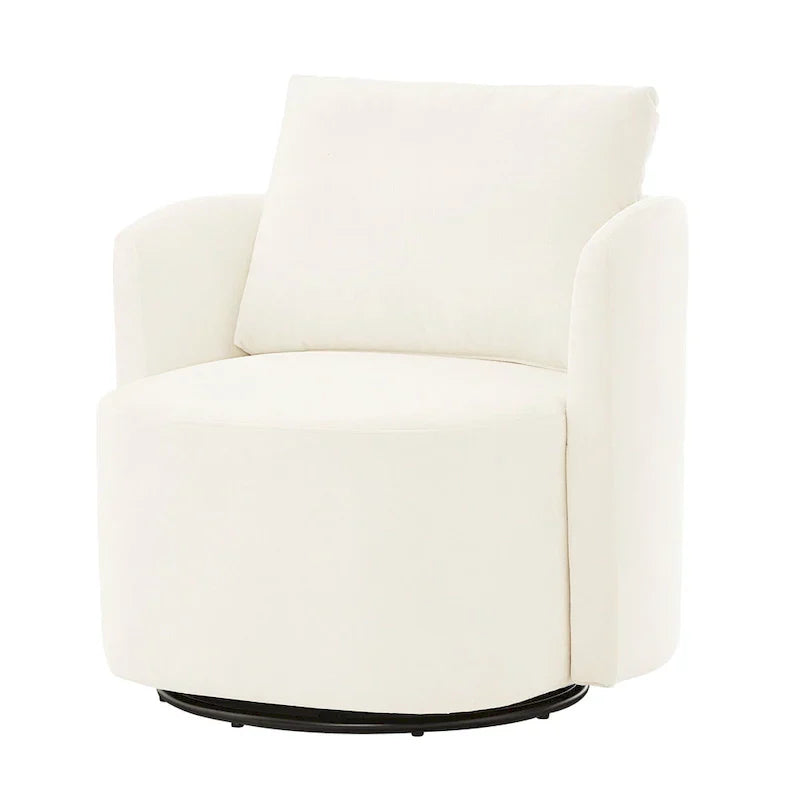 Fauteuil pivotant à 360°, fauteuil baril d'appoint 29,9 po, fauteuil canapé pivotant rembourré au design incurvé