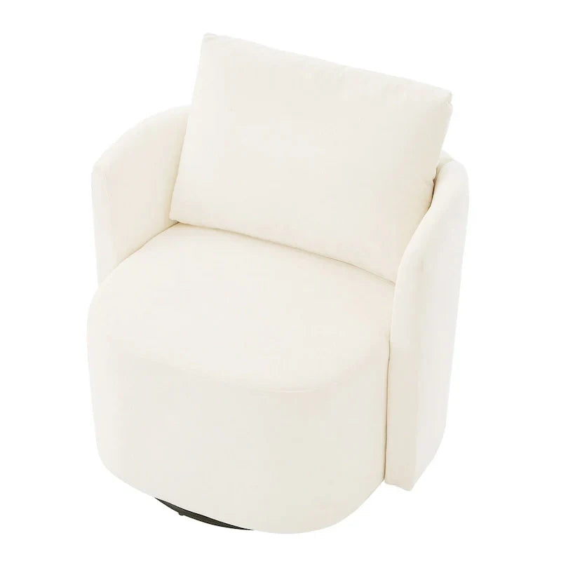 Fauteuil pivotant à 360°, fauteuil baril d'appoint 29,9 po, fauteuil canapé pivotant rembourré au design incurvé