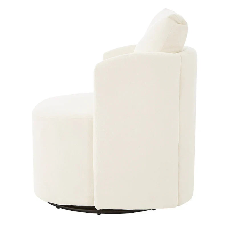 Fauteuil pivotant à 360°, fauteuil baril d'appoint 29,9 po, fauteuil canapé pivotant rembourré au design incurvé