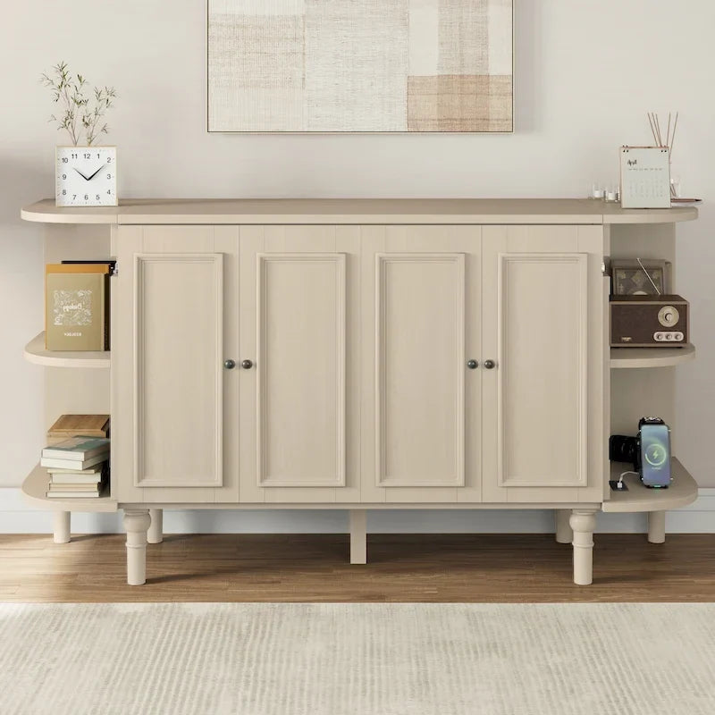 Lit escamotable de ferme, lit pliant plateforme, lit escamotable convertible de style commode/cube avec étagères incurvées et station de recharge