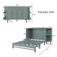 Lit escamotable de ferme, lit pliant plateforme, lit escamotable convertible de style commode/cube avec étagères incurvées et station de recharge