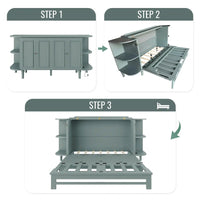 Lit escamotable de ferme, lit pliant plateforme, lit escamotable convertible de style commode/cube avec étagères incurvées et station de recharge