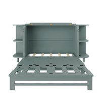 Lit escamotable de ferme, lit pliant plateforme, lit escamotable convertible de style commode/cube avec étagères incurvées et station de recharge