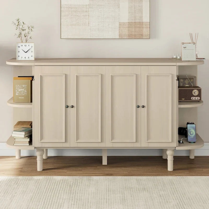Lit escamotable de ferme, lit pliant plateforme, lit escamotable convertible de style commode/cube avec étagères incurvées et station de recharge