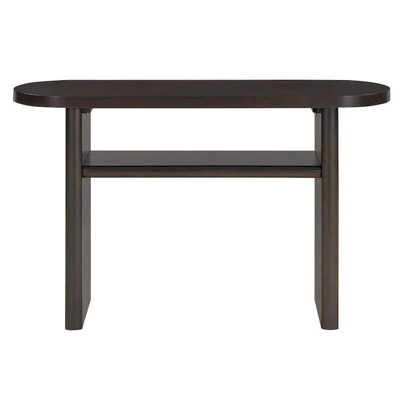 Console élégante et minimaliste avec bords arrondis et étagère robuste pour entrée