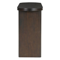 Console élégante et minimaliste avec bords arrondis et étagère robuste pour entrée
