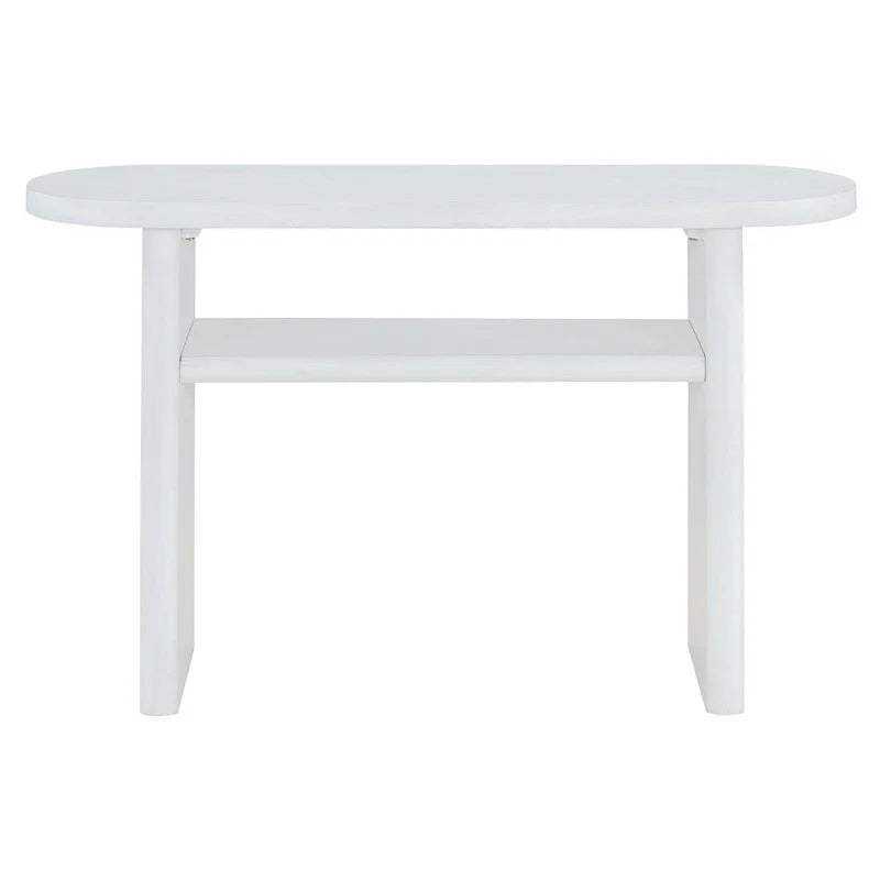 Console élégante et minimaliste avec bords arrondis et étagère robuste pour entrée