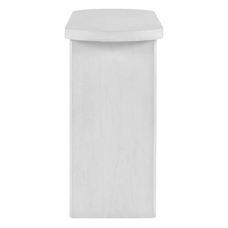 Console élégante et minimaliste avec bords arrondis et étagère robuste pour entrée