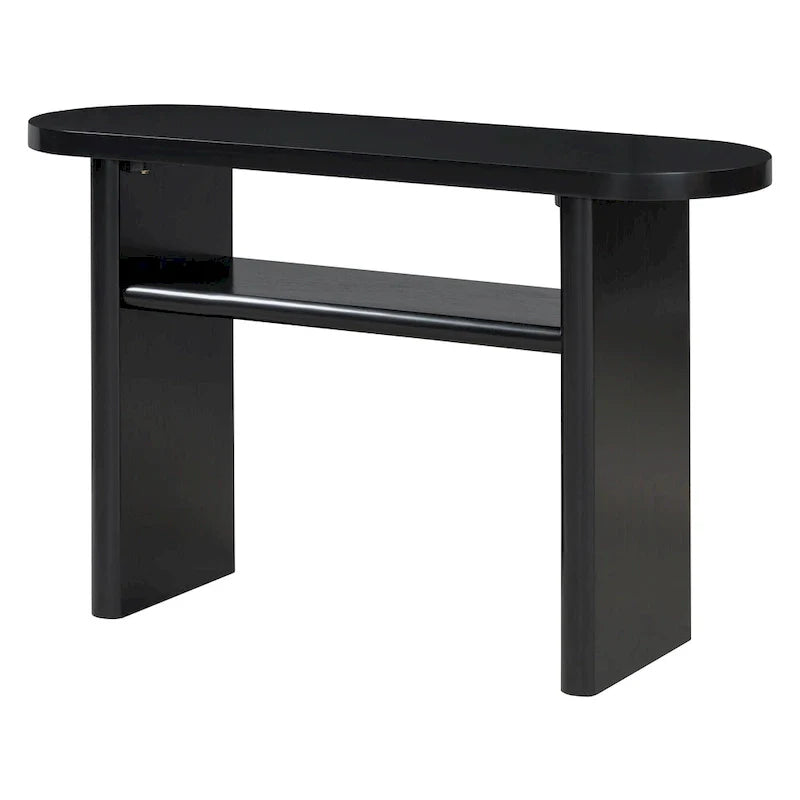 Console élégante et minimaliste avec bords arrondis et étagère robuste pour entrée