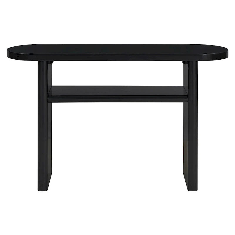 Console élégante et minimaliste avec bords arrondis et étagère robuste pour entrée