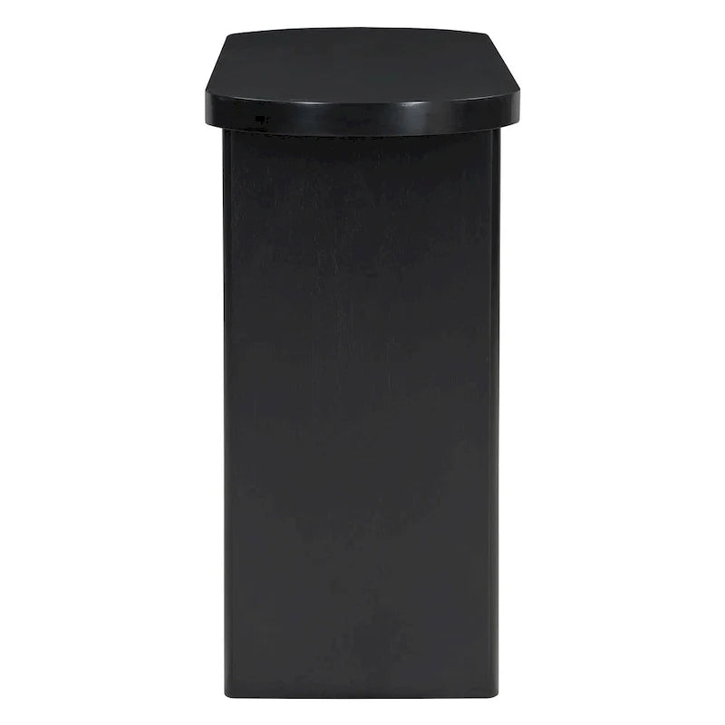 Console élégante et minimaliste avec bords arrondis et étagère robuste pour entrée