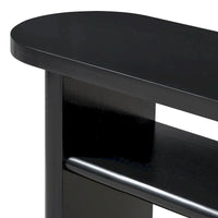 Console élégante et minimaliste avec bords arrondis et étagère robuste pour entrée